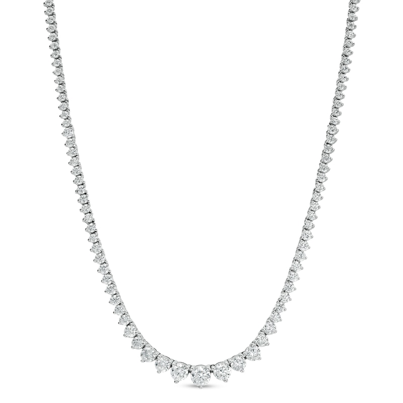 Main Image 1 of 6 CT. T.W. Certified Lab-Grown Diamond Graduated Necklace in 14K White Gold (F/SI2) – 16"