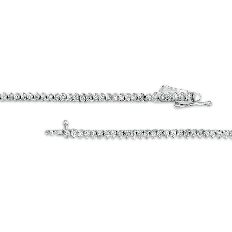 Main Image 3 of 6 CT. T.W. Certified Lab-Grown Diamond Graduated Necklace in 14K White Gold (F/SI2) – 16"