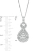 Thumbnail Image 2 of 1 CT. T.W. Composite Certified Lab-Grown Diamond Double Pear-Shaped Frame Pendant in 14K White Gold (F/SI2)