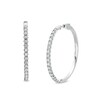 Thumbnail Image 1 of 2 CT. T.W. Certified Lab-Grown Diamond Scrollwork Hoop Earrings in 14K White Gold (F/SI2)