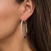 Thumbnail Image 2 of 2 CT. T.W. Certified Lab-Grown Diamond Scrollwork Hoop Earrings in 14K White Gold (F/SI2)