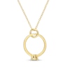 Thumbnail Image 1 of Diamond Accent Ring Charm Pendant in Sterling Silver with Yellow Rhodium