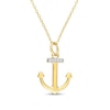 Thumbnail Image 1 of Diamond Accent Anchor Pendant in Sterling Silver with Yellow Rhodium