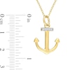 Thumbnail Image 4 of Diamond Accent Anchor Pendant in Sterling Silver with Yellow Rhodium