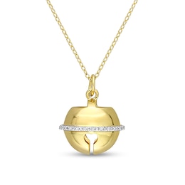 1/15 CT. T.W. Diamond Bell Pendant in Sterling Silver with Yellow Rhodium