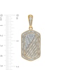 Thumbnail Image 2 of 3/4 CT. T.W. Diamond Frame Slant Striped Dog Tag Necklace Charm in 10K Gold