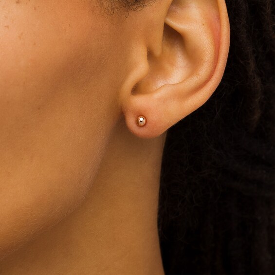 Child's 4.0mm Ball Three Pair Stud Earrings Set in 14K Tri-Tone Gold
