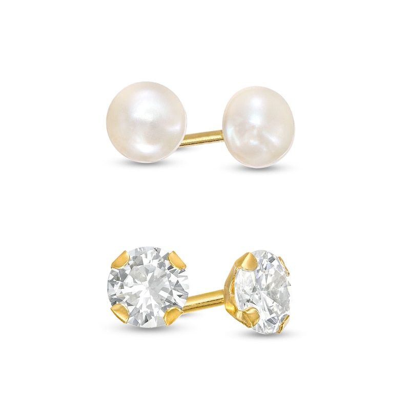 Gold Pearl & Diamante Stud Earring Pack