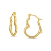 Thumbnail Image 1 of Child's Tilted Heart Hoop Earrings in 14K Gold