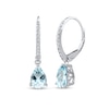 Pear-Shaped Faceted Aquamarine and 1/10 CT. T.W. Diamond Drop Earrings in 10K White Gold