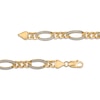 Thumbnail Image 2 of Men's 1/2 CT. T.W. Diamond Figaro Chain Bracelet in 10K Gold - 8.5"