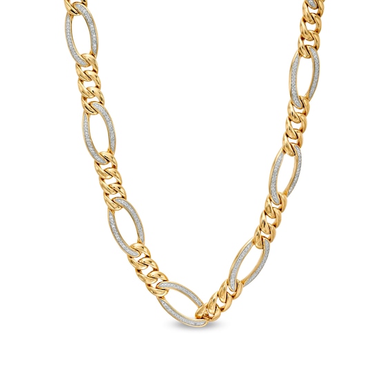 Men's 1 CT. T.w. Diamond Figaro Chain Necklace in 10K Gold - 22"