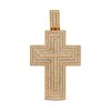 Thumbnail Image 1 of Men's 1-1/4 CT. T.W. Diamond Four-Tier Bold Cross Necklace Charm in 10K Gold