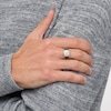 Thumbnail Image 2 of 1-1/8 CT. T.W. Cushion Composite Black Enhanced and White Diamond Multi-Row Ring in 10K Gold