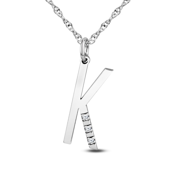 Diamond Accent 20.0mm Uppercase Initial Pendant (1 Initial)