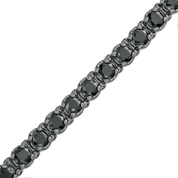 Men's 10 CT. T.W. Black Enhanced Diamond Tennis Bracelet in Sterling Silver with Black Rhodium - 8.5&quot;