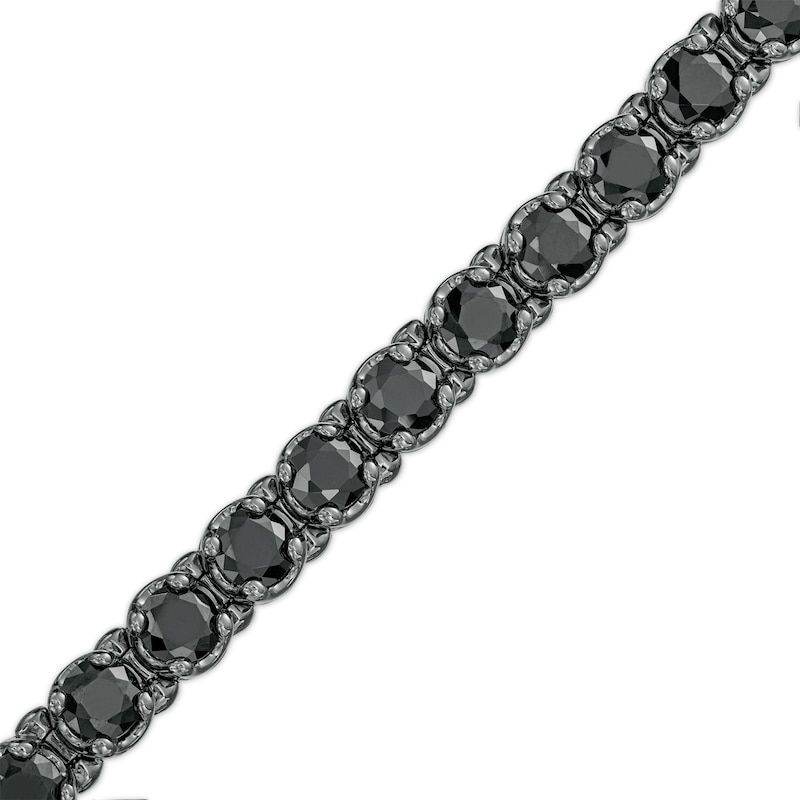 Men's 10 CT. T.W. Black Enhanced Diamond Tennis Bracelet in Sterling Silver with Black Rhodium - 8.5"