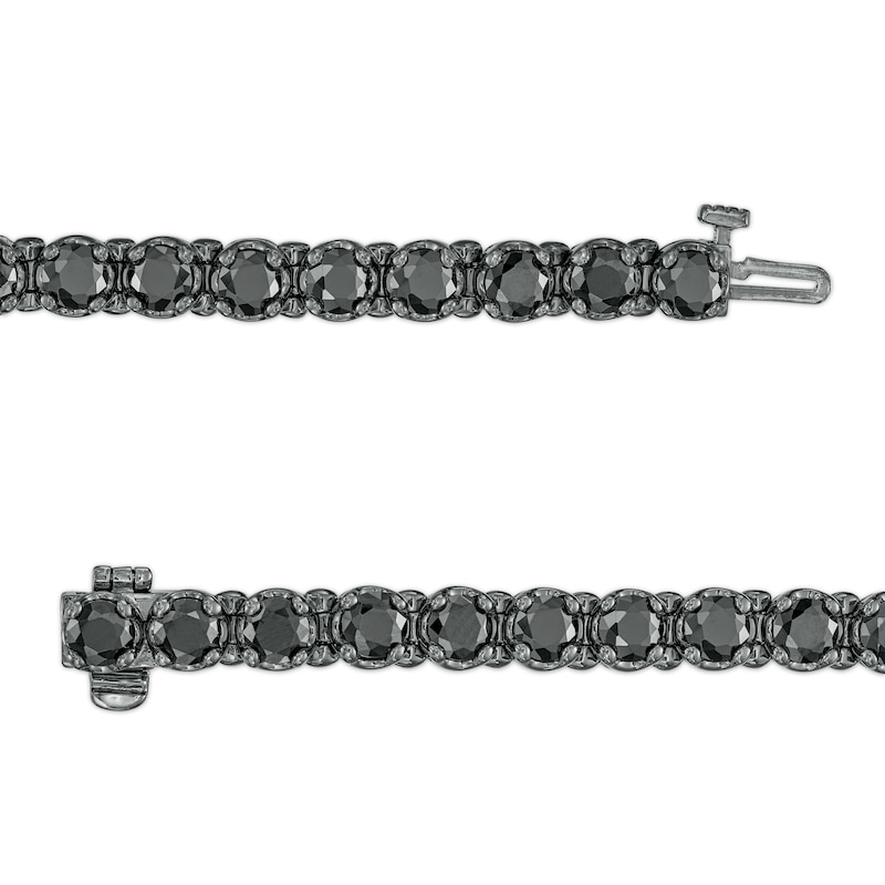 Main Image 2 of Men's 10 CT. T.W. Black Enhanced Diamond Tennis Bracelet in Sterling Silver with Black Rhodium - 8.5"