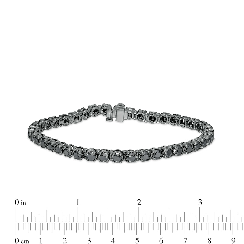 Main Image 3 of Men's 10 CT. T.W. Black Enhanced Diamond Tennis Bracelet in Sterling Silver with Black Rhodium - 8.5"