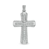 Thumbnail Image 1 of 3 CT. T.W. Certified Lab-Grown Diamond Border Flared Cross Necklace Charm in 14K White Gold (F/SI2)
