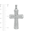 Thumbnail Image 2 of 3 CT. T.W. Certified Lab-Grown Diamond Border Flared Cross Necklace Charm in 14K White Gold (F/SI2)