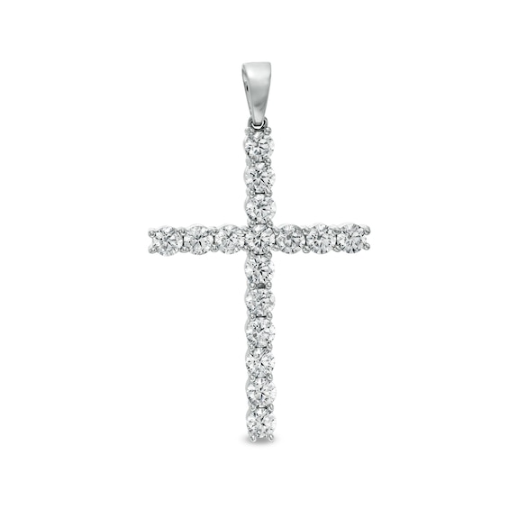 4 CT. T.w. Certified Lab-Grown Diamond Cross Necklace Charm in 14K White Gold (F/Si2)