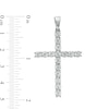 Thumbnail Image 1 of Men's 4 CT. T.W. Certified Lab-Created Diamond Cross Necklace Charm in 14K White Gold (F/SI2)
