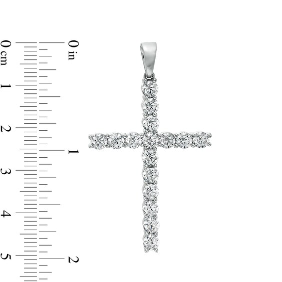 4 CT. T.w. Certified Lab-Grown Diamond Cross Necklace Charm in 14K White Gold (F/Si2)