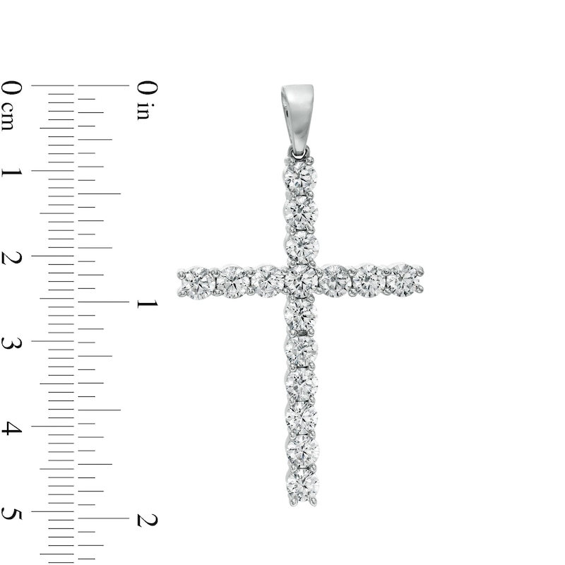 Men's 4 CT. T.W. Certified Lab-Created Diamond Cross Necklace Charm in 14K White Gold (F/SI2)