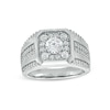 Thumbnail Image 0 of Men's 1-3/4 CT. T.W. Certified Lab-Created Diamond Octagonal Frame Multi-Row Ring in 14K White Gold (F/SI2)