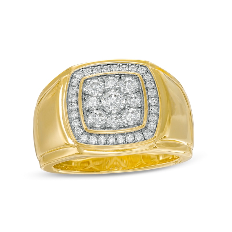 Main Image 1 of 1 CT. T.W. Certified Lab-Grown Diamond Cushion Frame Ring in 14K Gold (F/SI2)