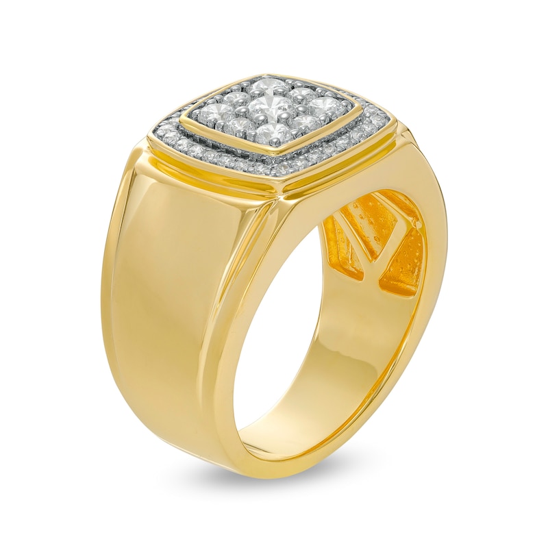 Main Image 3 of 1 CT. T.W. Certified Lab-Grown Diamond Cushion Frame Ring in 14K Gold (F/SI2)
