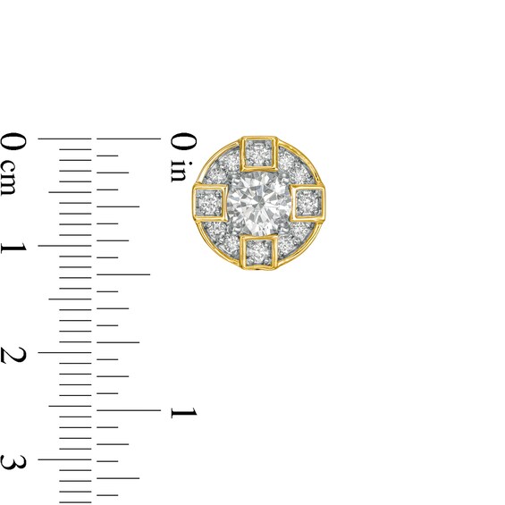 2 CT. T.w. Certified Lab-Grown Diamond Frame Compass Stud Earrings in 14K Gold (F/Si2)