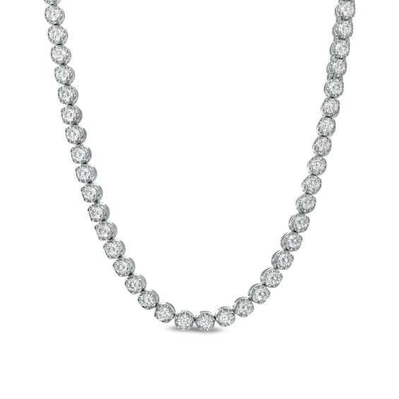 Men's 10 CT. T.w. Certified Lab-Grown Diamond Tennis Necklace in 14K White Gold (F/Si2) - 20"