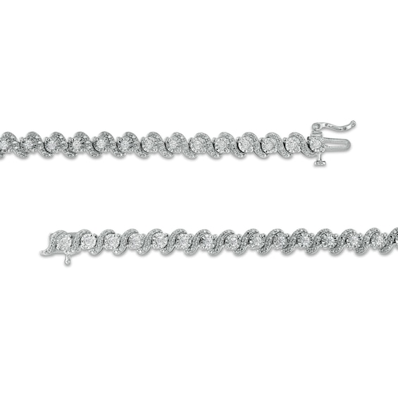 1 CT. T.w. Diamond Alternating "S" Link Bracelet in Sterling Silver â 7.25"