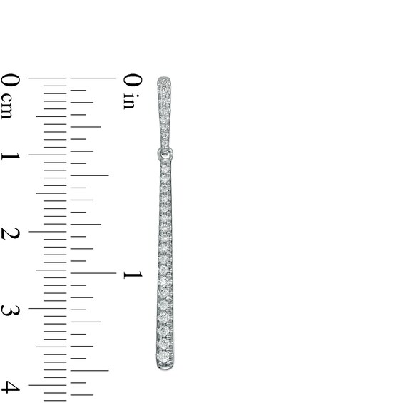 1/3 CT. T.w. Diamond Linear Bar Drop Earrings in 10K White Gold