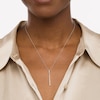 Thumbnail Image 2 of 1/6 CT. T.W. Diamond Linear Rounded Bar Pendant in 10K White Gold