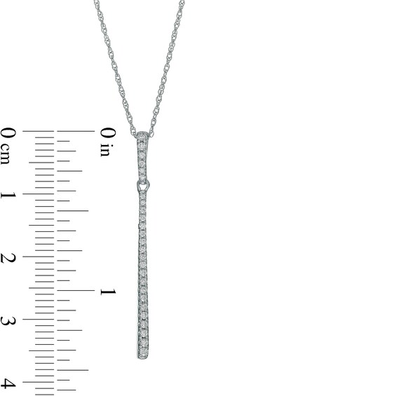 1/6 CT. T.w. Diamond Linear Rounded Bar Pendant in 10K White Gold