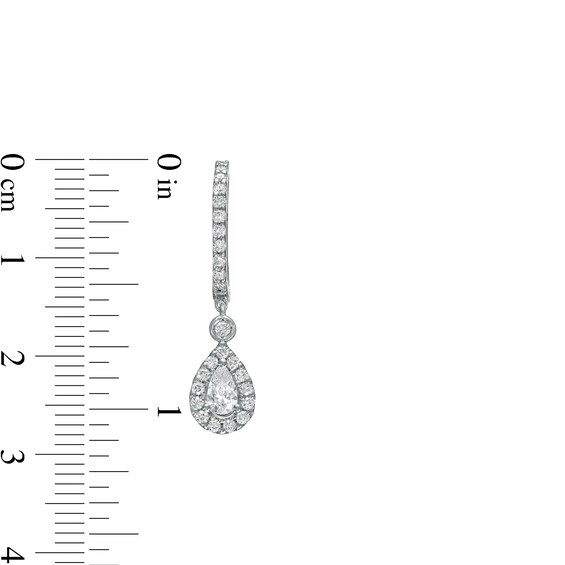 1 CT. T.w. Pear-Shaped Diamond Frame Drop Earrings in 10K White Gold