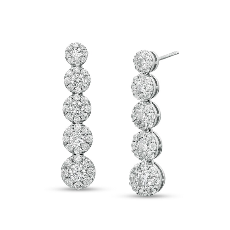 Main Image 1 of 2 CT. T.W. Composite Diamond Graduated Drop Earrings in 10K White Gold