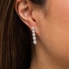 Thumbnail Image 2 of 2 CT. T.W. Composite Diamond Graduated Drop Earrings in 10K White Gold