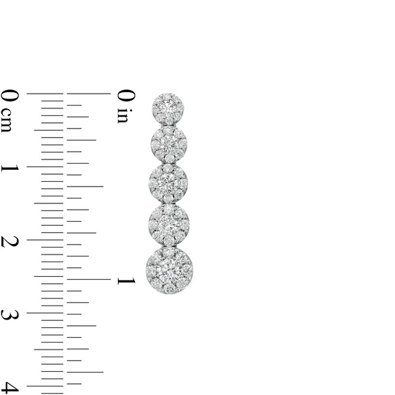 2 CT. T.w. Composite Diamond Graduated Drop Earrings in 10K White Gold