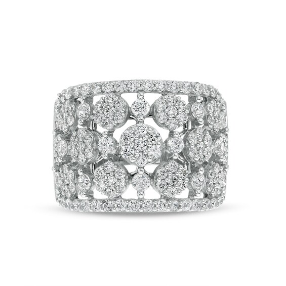 2 CT. T.w. Composite Diamond Alternating Ring in 10K White Gold
