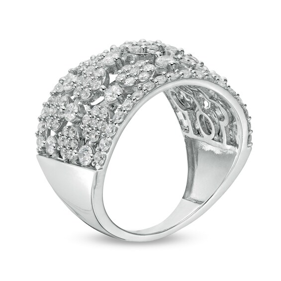 2 CT. T.w. Composite Diamond Alternating Ring in 10K White Gold