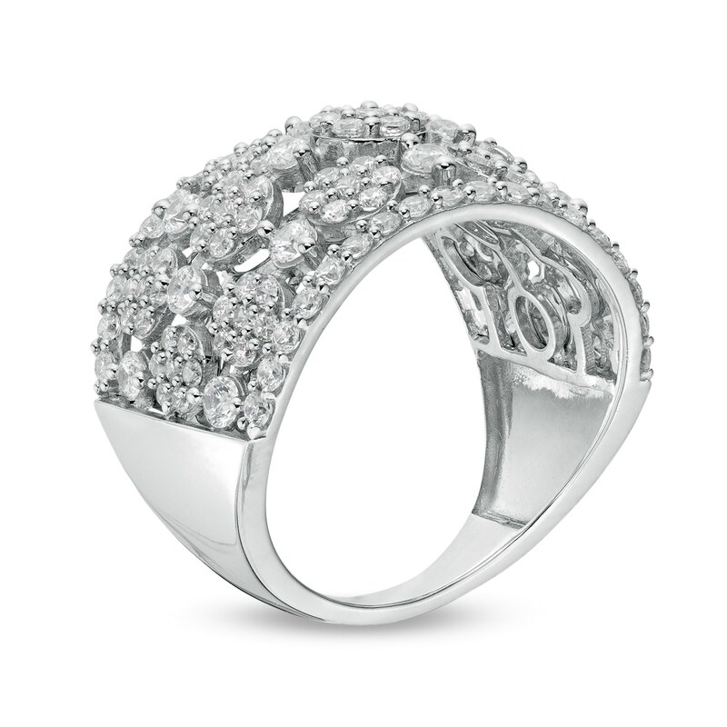 Main Image 3 of 2 CT. T.W. Composite Diamond Alternating Ring in 10K White Gold