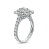 Thumbnail Image 3 of 1-1/2 CT. T.W. Emerald-Cut Diamond Double Frame Engagement Ring in 14K White Gold (I/SI2)