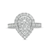 Thumbnail Image 4 of 1-1/2 CT. T.W. Pear-Shaped Diamond Double Frame Engagement Ring in 14K White Gold (I/SI2)