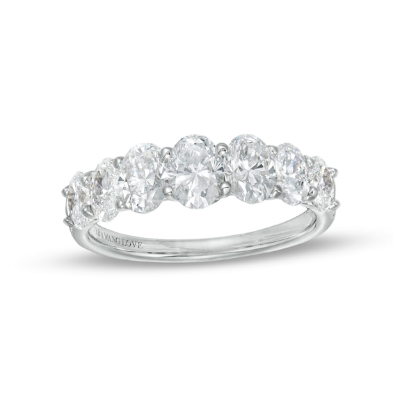 Vera Wang Love Collection 2 CT. T.w. Certified Lab-Grown Diamond Seven Stone Anniversary Band in 14K White Gold