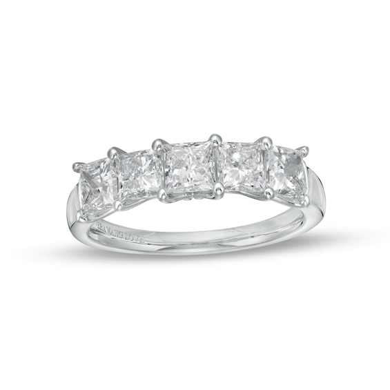 True Lab-Grown Diamonds by Vera Wang Love 2 CT. T.w. Five Stone Diamond Anniversary Band in 14K White Gold (F/Vs2)