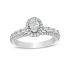 Thumbnail Image 1 of Vera Wang Love Collection 1 CT. T.W. Oval Diamond Frame Engagement Ring in 14K White Gold